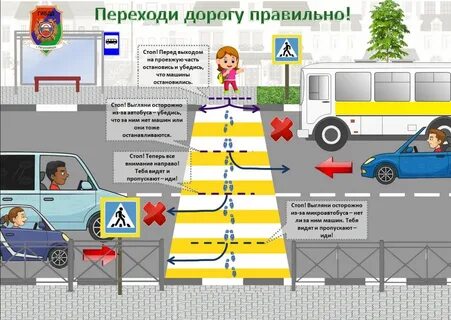 Правила дорожного движения на пешеходном переходе