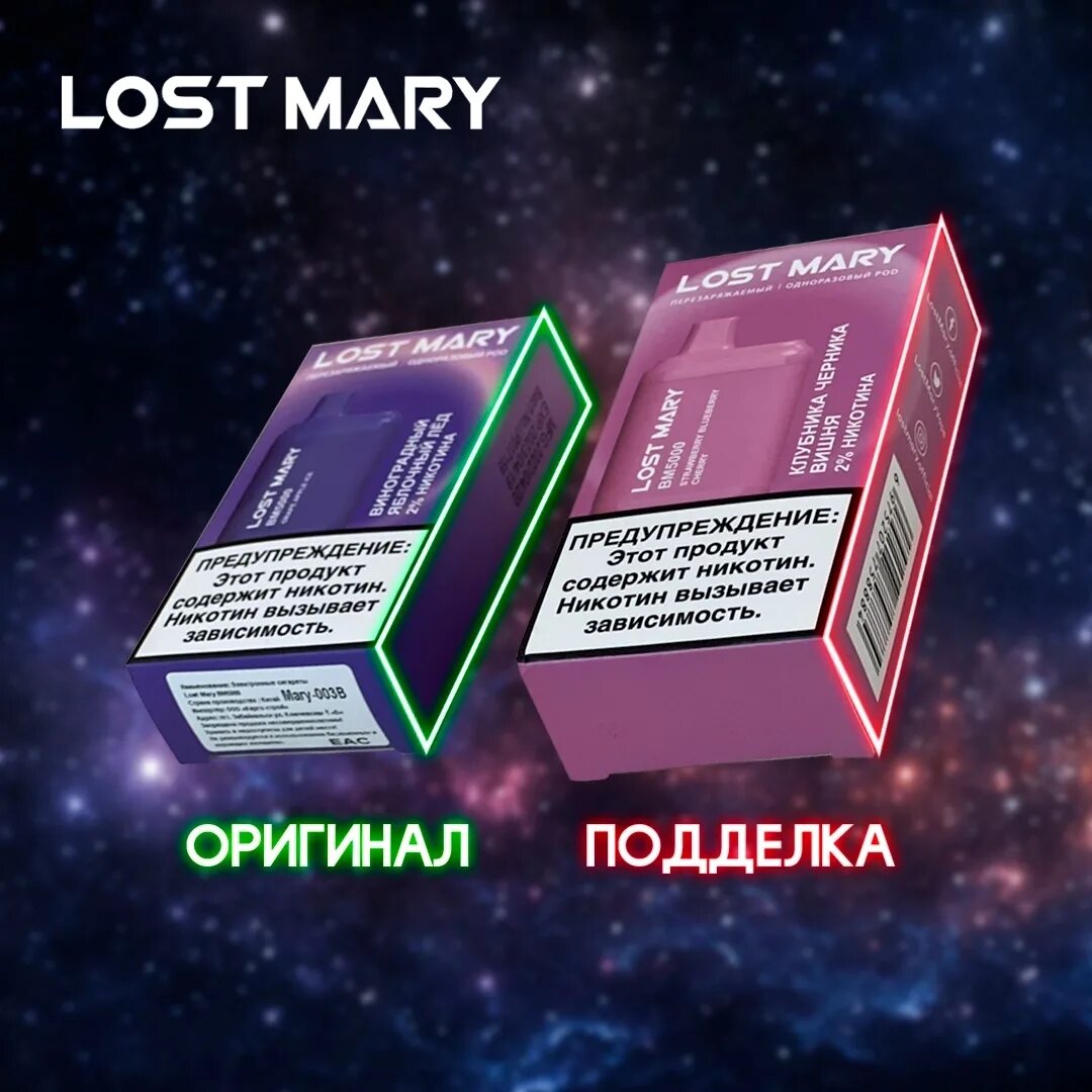 Отличить оригинальн 9693220. Lost mary индикатор