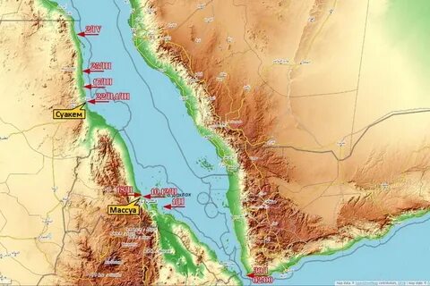 Географическая карта красного моря