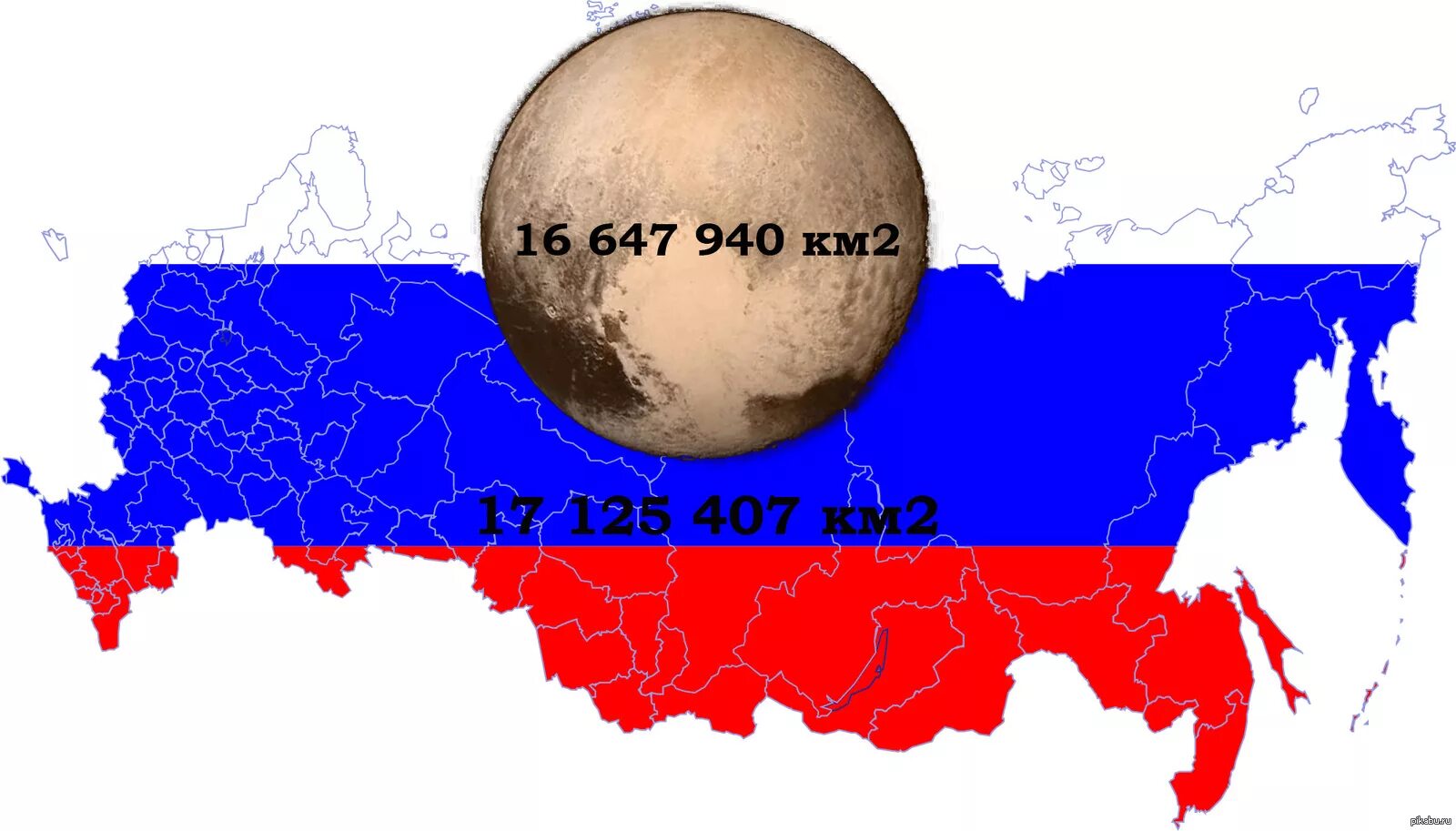 Плутон и Россия. Россия больше Плутона. Площадь Плутона и России. Россия больше чем Плутон. Area territory