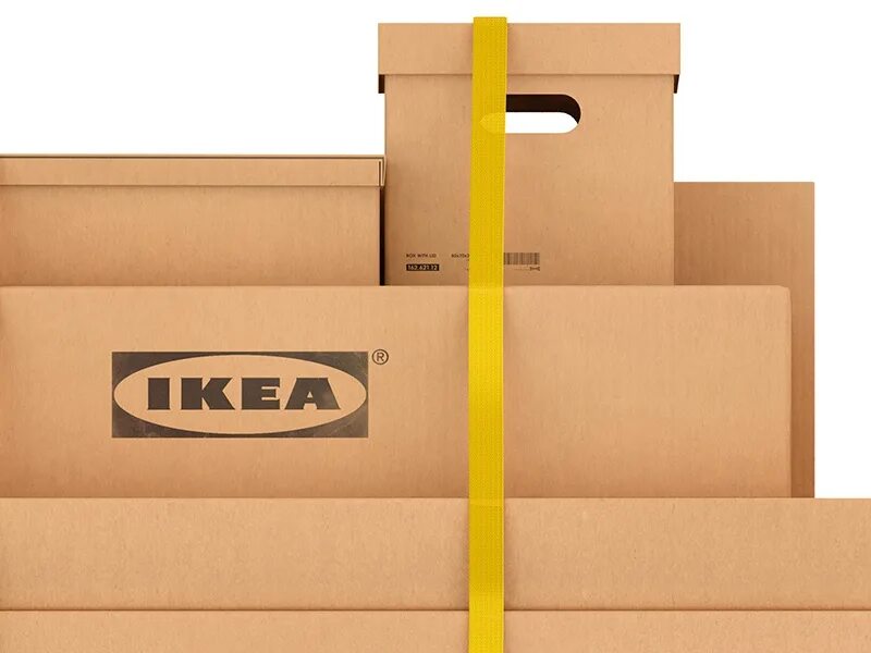 Есть коробка изображенная. Плоские коробки для упаковки. Ikea упаковка. Картонная коробка доставка. Упаковка икеа.