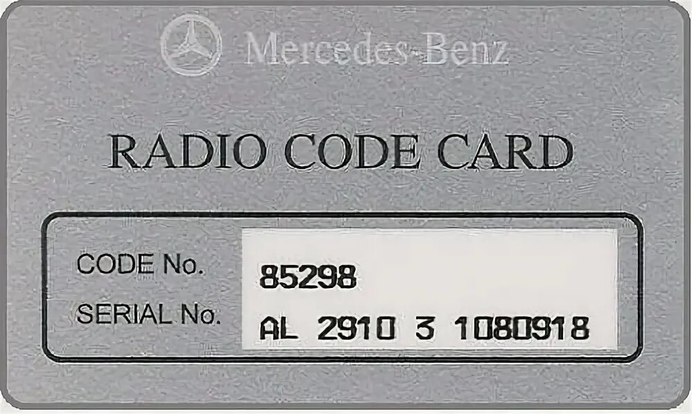 Cd код. Mercedes Radio code. Security code мерс. Radio code it. Банковская карта Мерседес.