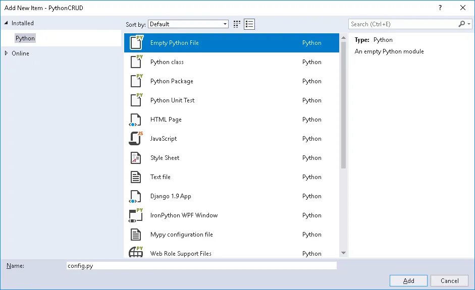 Create a configuration file