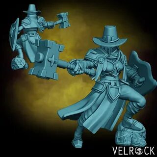 Witch Hunter Cleric With Swordhammercrossbow And Shield (Female) Miniset....