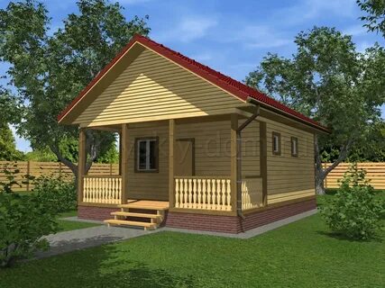 Баня 6х8 с террасой