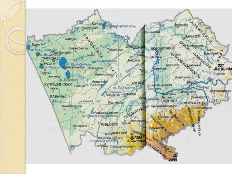 Физическая карта Алтайского края с реками. Кулундинская низменность на карте Алтайского края. Карта рельефа Алтайского края. Фмзическая карат Алтайского края.