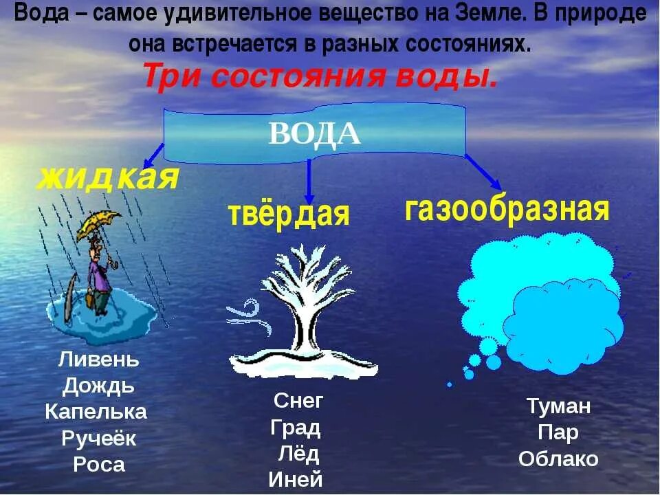 Состояние воды в природе. Три состояния воды. Три состояния воды в природе. Состояния воды в природе для детей