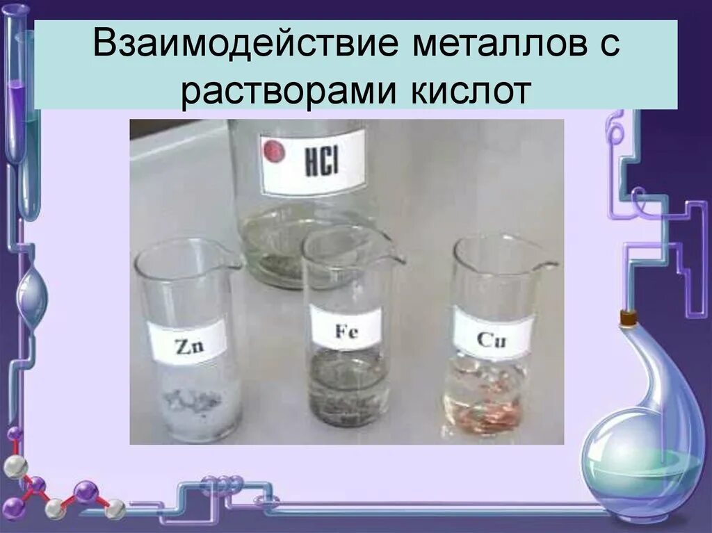 Реакция взаимодействия металлов с растворами солей. Взаимодействие металлов с растворами кислот. Взаимодействие металлов с кислотами. Взаимодействие с растворами кислот. Условия взаимодействия металлов с кислотами.