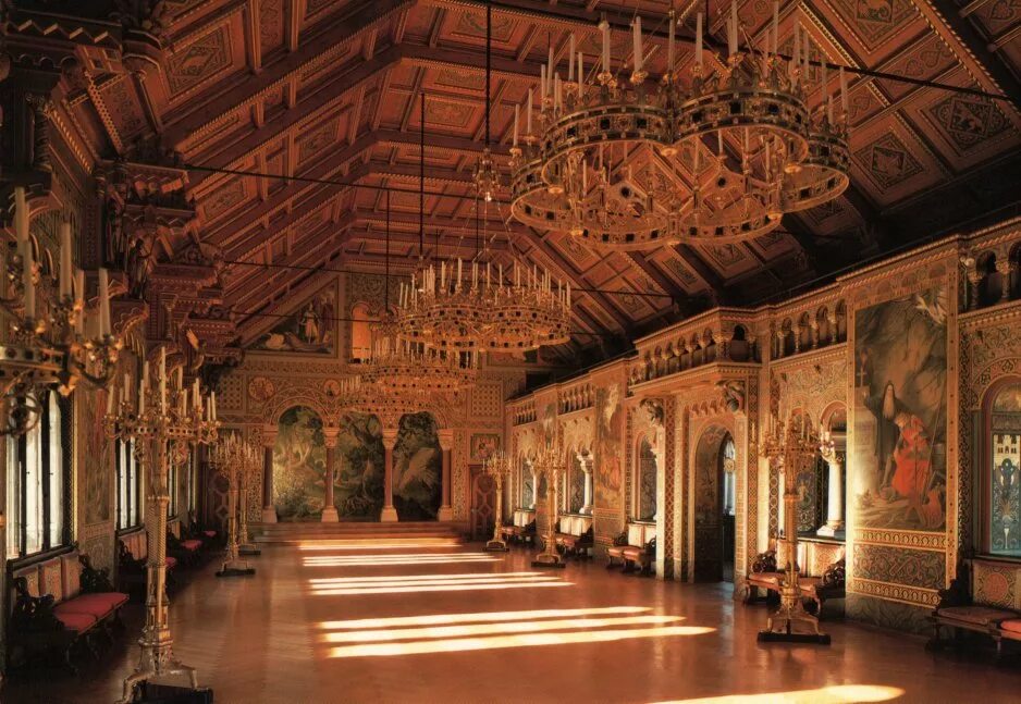 Нойшванштайн замок внутри зал певцов. Замок нойшванштайн фюссен внутри. Нойшванштайн замок внутри зал певцов. Дворцы интерьеры нойшванштайн. Замок хайклер интерьер.