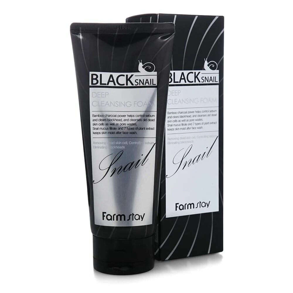 Farm stay Black Snail Deep Cleansing Foam - 180 ml. Farm stay Black Snail Cleansing Foam. Farmstay пенка очищающая с муцином черной улитки - Black Snail Deep Cleansing Foam, 180мл. Крем для глаз с муцином черной улитки, Farmstay 50 мл 41063.