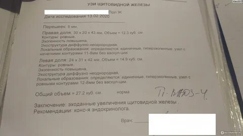Результаты пункции щитовидной железы
