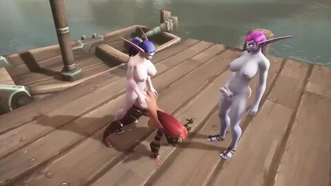 Zwei futanari-elfen im team ficken einen rothaarigen Elfen warcraft, hentai...