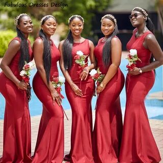 Deep red bridesmaid dresses