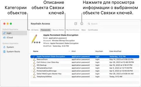 Пароль связки ключей