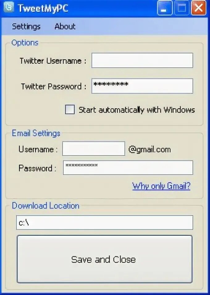 Start password