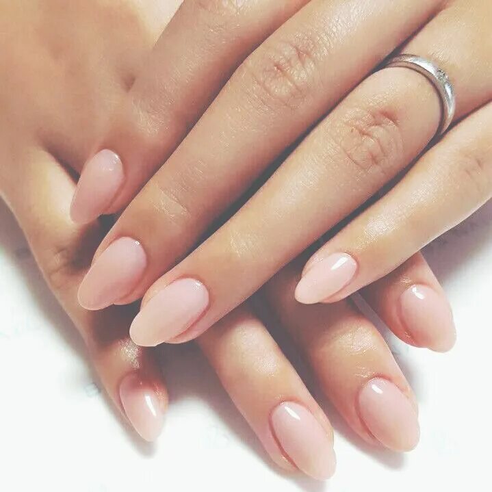 Nude Nails Natural gel nails, Gel nails, Natural stiletto nails
