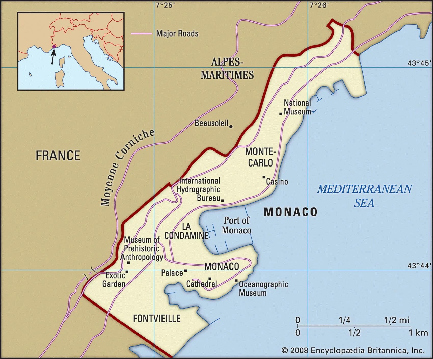 Где находится монте карло какая страна. Монако географическое положение карта. Монте Карло Монако на карте. Территория Монако на карте.