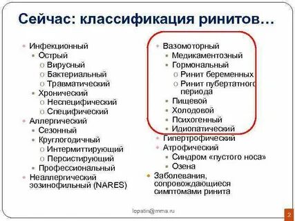Вазомоторный ринит лечение у взрослых препараты