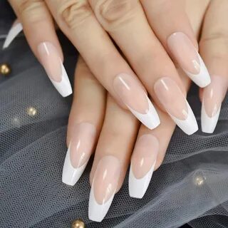 ...Nail Kit Glue On False Nails Extreme Long Ballerina Coffin Square Nail A...