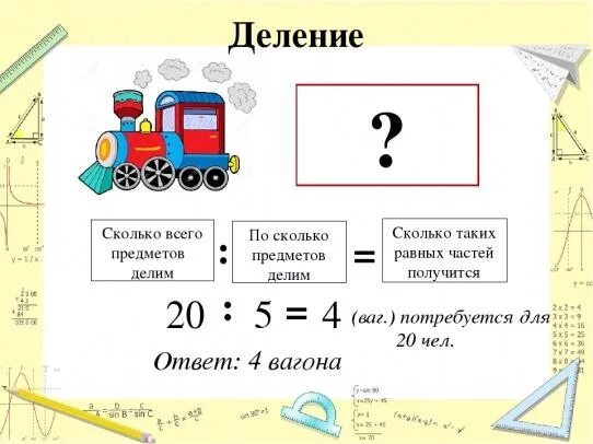 Деление смысл действия деления 2 класс. Конкретный смысл деления. Конкретный смысл действия деления 2 класс. Задачи раскрывающие смысл действия деления. Решение задач на деление на равные части