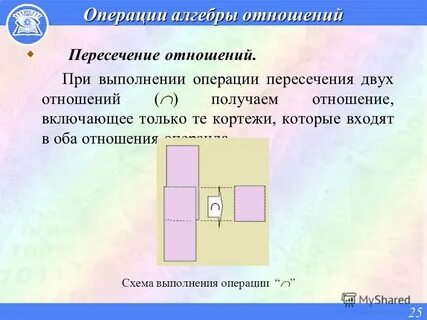 Операция пересечь означает
