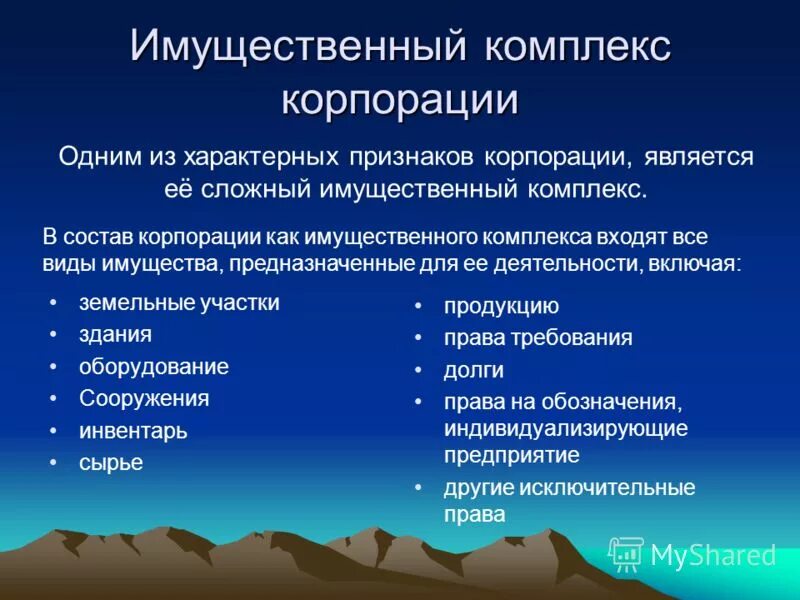 Понятие имущественного комплекса. Материальные комплексы. Презентация имущественный комплекс. Предприятие как имущественный комплекс. Виды имущественных комплексов.