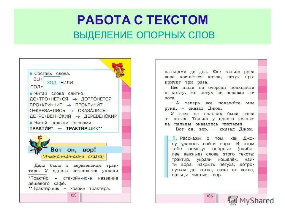 Работа с текстом ключевые слова