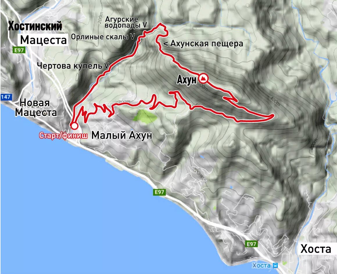 Гора Ахун на карте Сочи. Маршрут Агурские водопады Орлиные скалы гора Ахун. Гора Ахун Пеший маршрут Агурские водопады. Маршрут Орлиные скалы и Агурские водопады. Ахун сочи как добраться