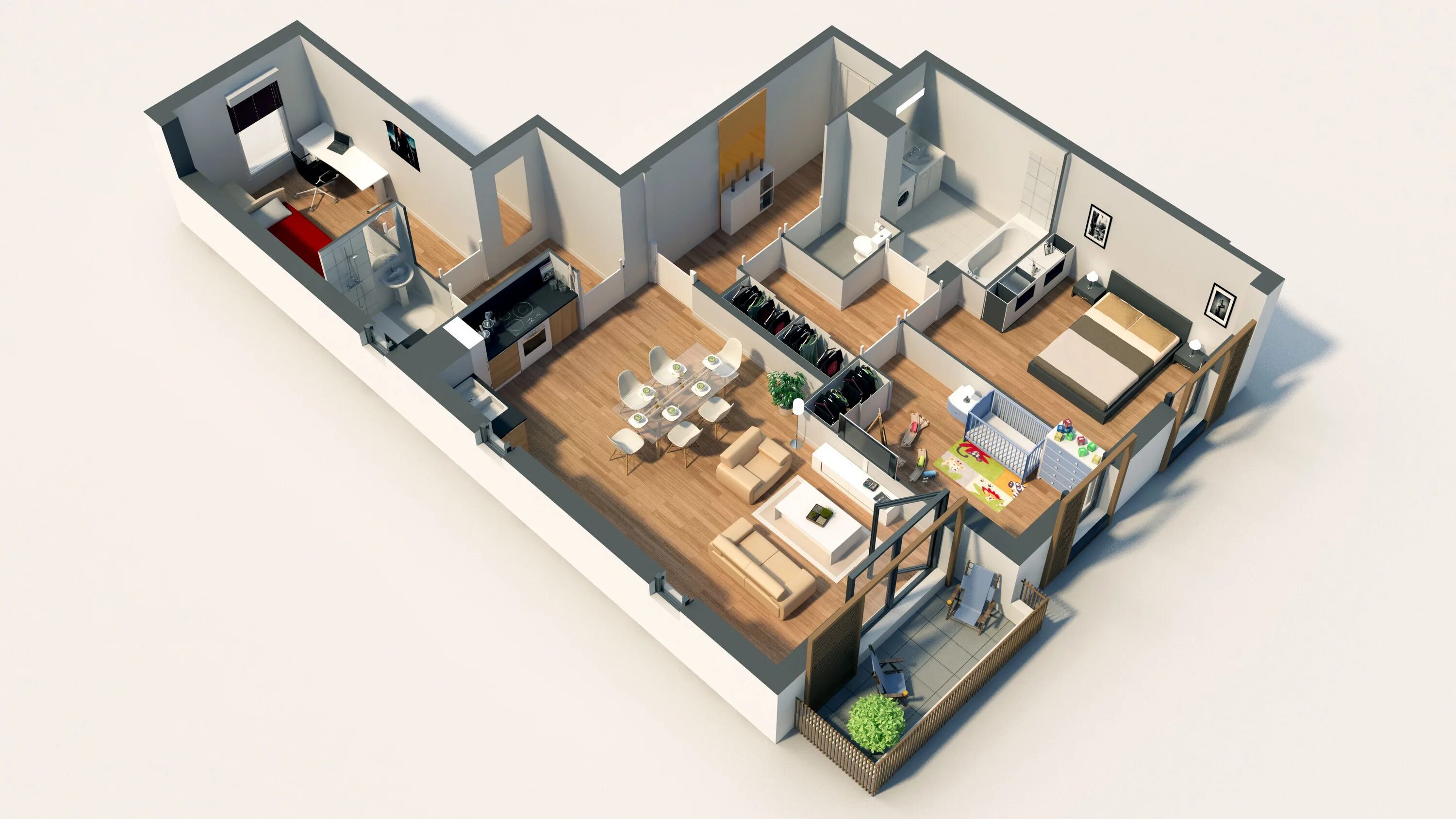 Разработка планировки квартиры. 3dx max планировка квартиры. office 3d модель sverxu. современные планировки. 3д планировка.