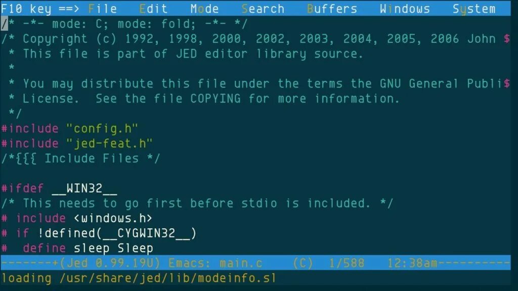 Jed (text Editor). Jed Linux. Joe s own Editor. Best text Editor. This is the better program