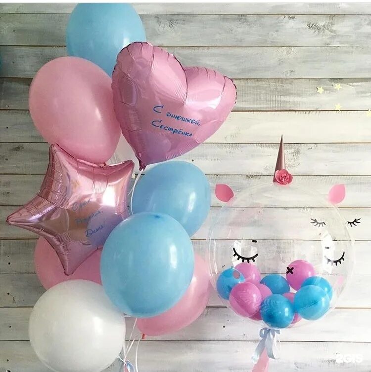 Сине розовые шары. Гелиевые шары. Шары с днем рождения. Композиция из шаров для девочки. Воздушные шары гелиевые.