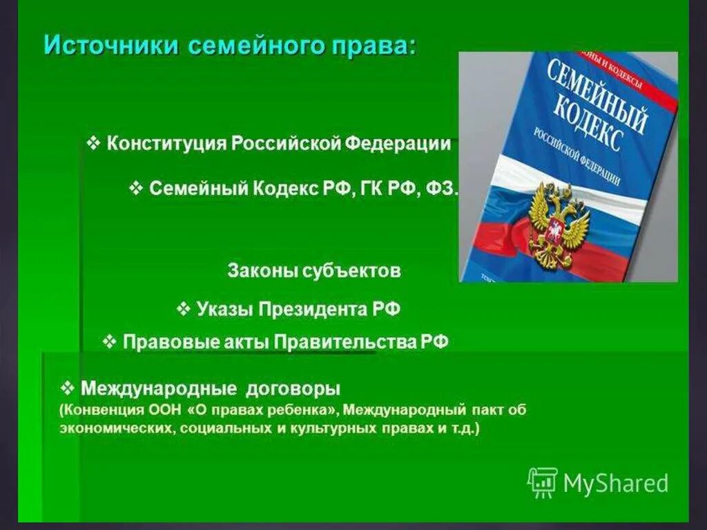 Суждение о семейном праве российской федерации. Семейный кодекс Российской Федерации и Конституция. Основы семейного законодательства РФ.