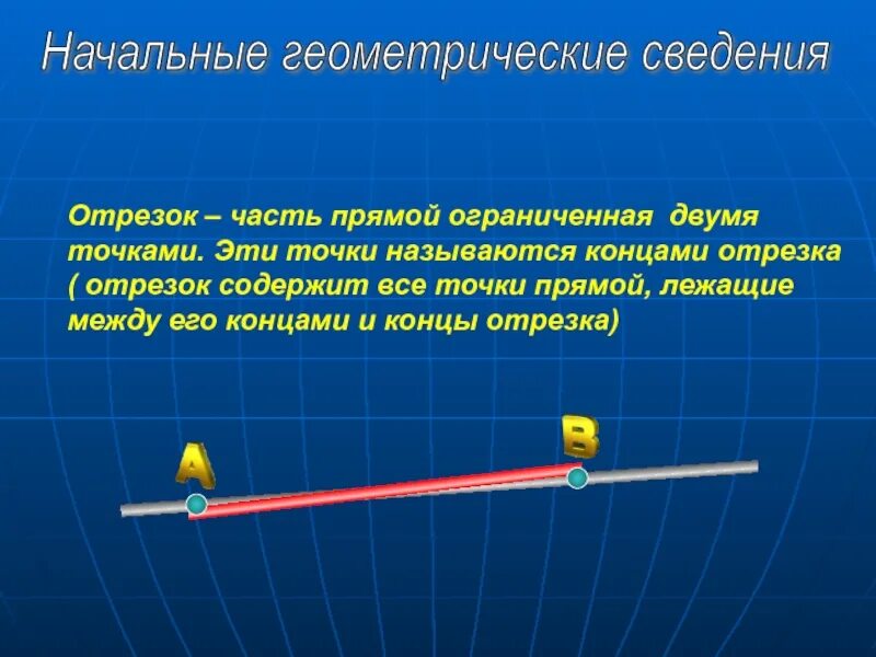 Содержит отрезок. Отрезок это часть прямой ограниченная двумя точками. как называются концы отрезка. что называют концами отрезка. начальные геометрические сведения точка прямая отрезок.