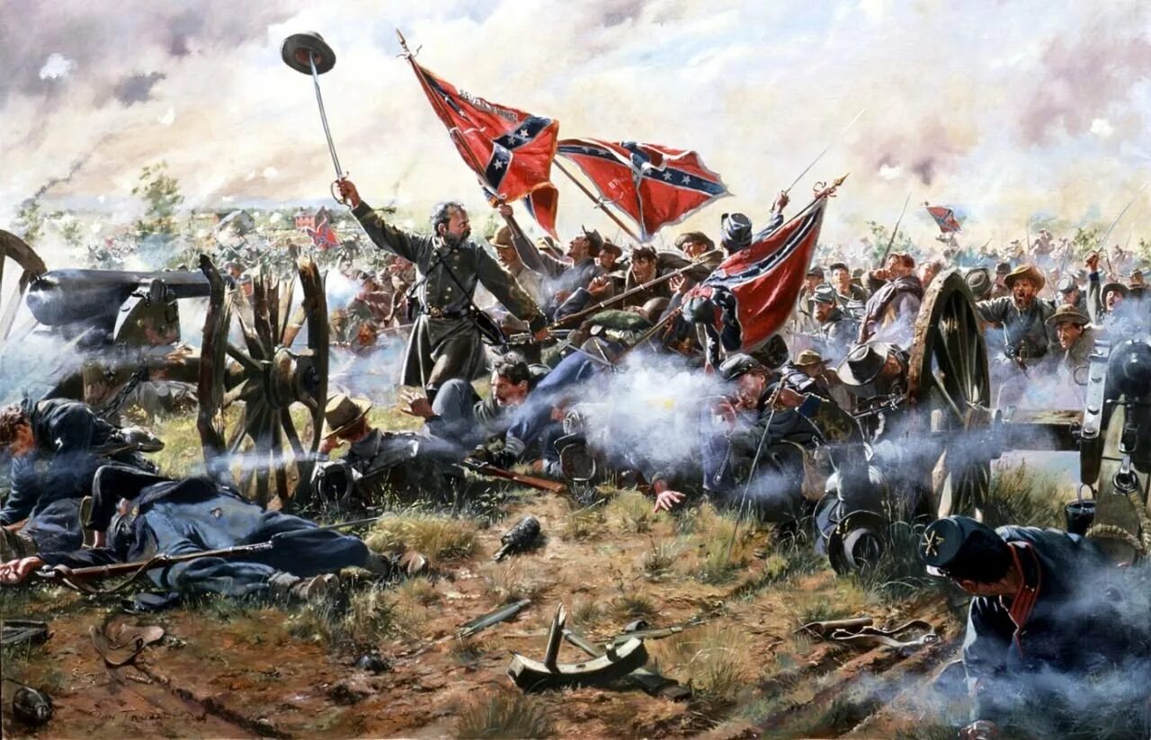 Сша начинают новую войну. Гражданская война в сша 1861-1865. гражданская война в сша 1861-1865 южане. геттисберг атака пикетта. дон трояни картины гражданской войны.