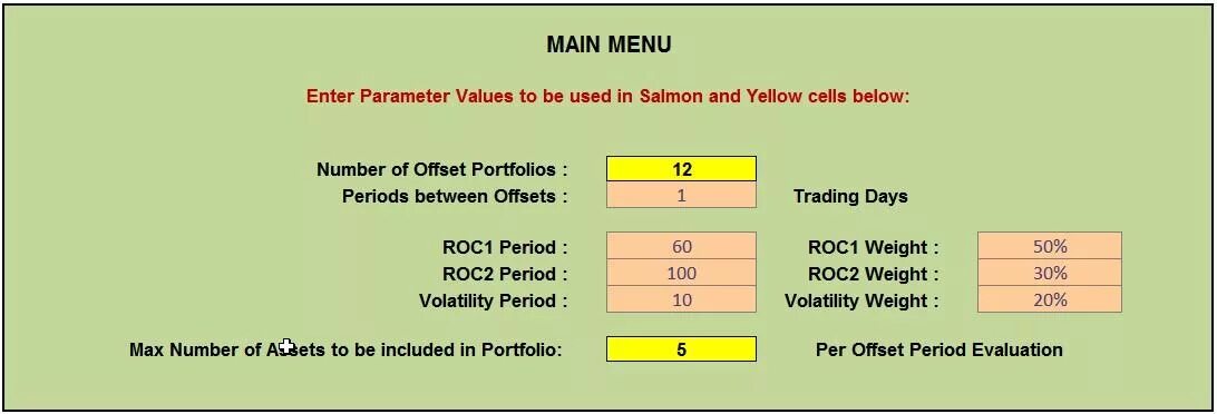 Entering menu