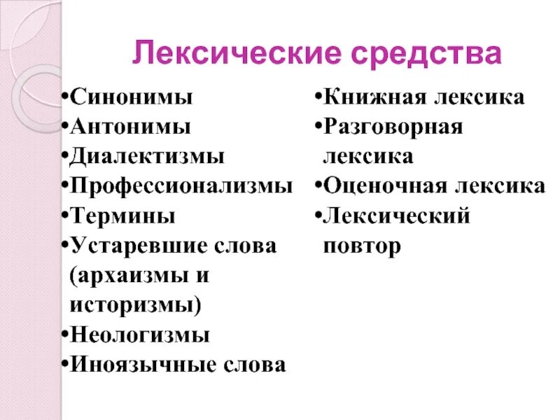 Группе лексических средств. Лексические средства. Все лексические средства. Лексические средства языка. Лексическиетсредства.