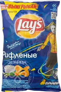 Чипсы рифленые сметана и лук