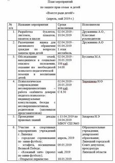 План с детьми инвалидами в школе