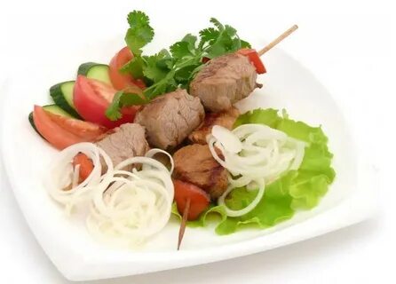 Шашлык свинина с овощами