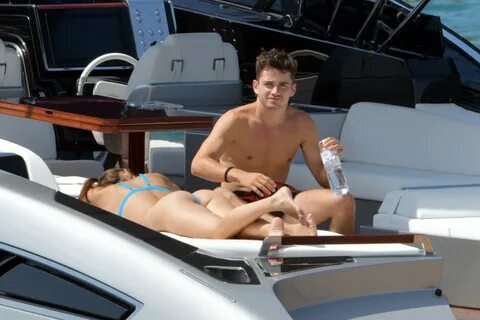 Monegasque racing driver Charles Leclerc is pictured relaxing with girlfrie...