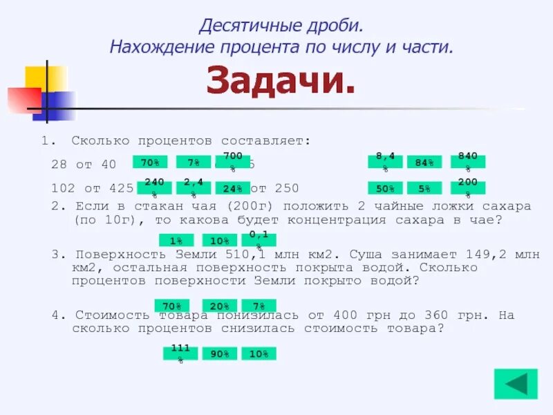 Бывшие 3 8. Десятичные дроби и проценты задачи. Нахождение дроби от числа проценты. Нахождение числа по проценту. Нахождение процента по числу и части.