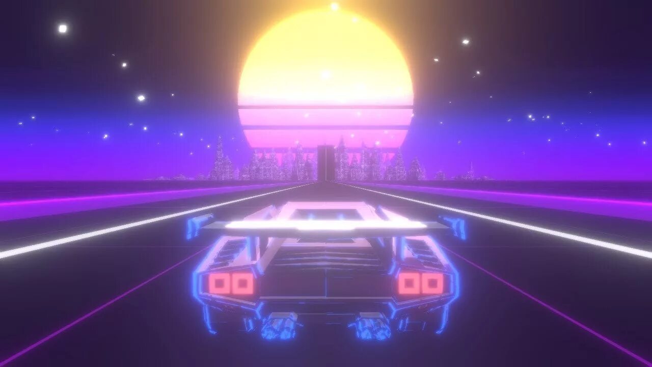 Музыкальная игра автомобили. Ferrari f40 ретровейв. игра music racer. неоновые гонки. гонки ретровейв.