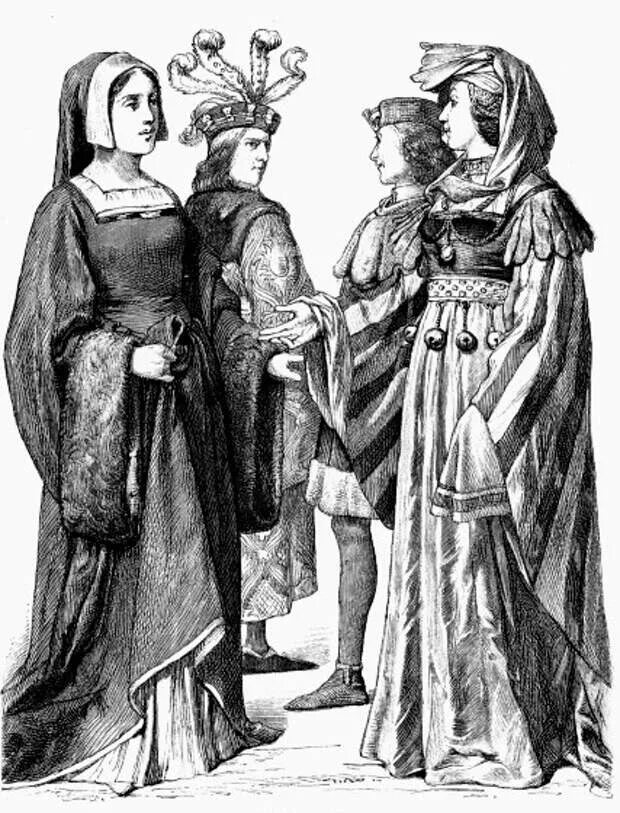 Франция 14 15 веков. Средневековый костюм Франции 15 век. Бургундская мода Франции XV века. Средневековая одежда 14 века Франция. Мода во Франции 15 век.