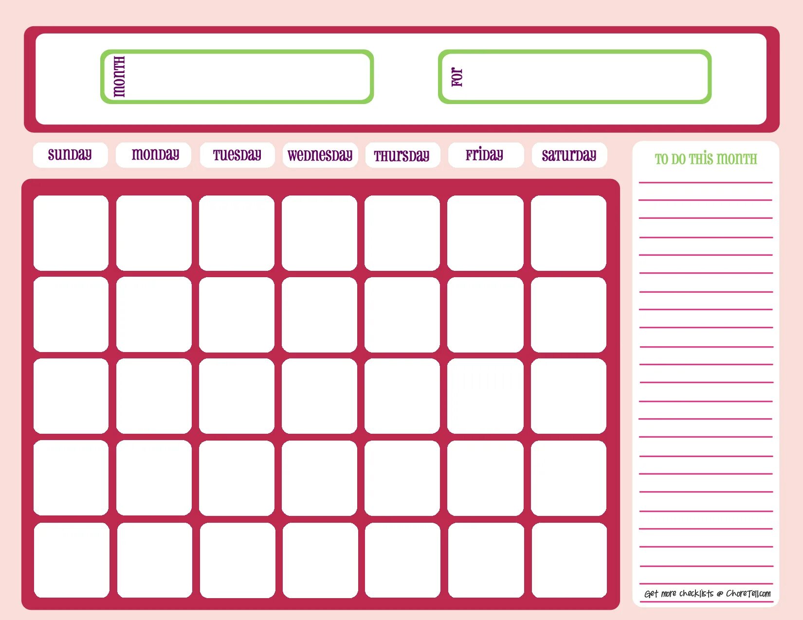 Print calendar