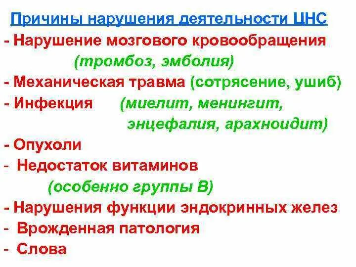 Нарушение деятельности ЦНС. Причины нарушения мозгового кровообращения. Причины нарушения ЦНС. Причины нарушения кровообращения головного мозга.