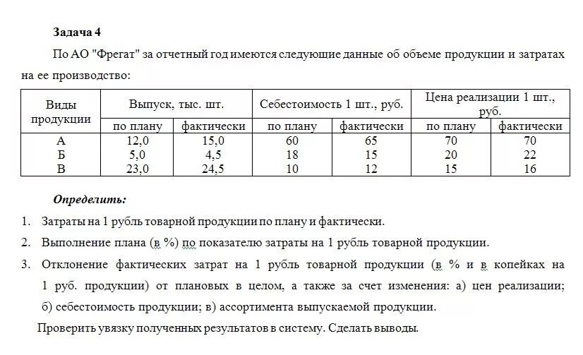 Имеются следующие данные о производстве