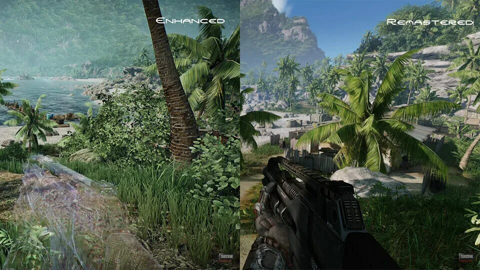 Crysis 1 Remastered. Crysis оригинал и ремастер. Крайзис 1 ремастер и оригинал. Crysis 1 vs Remastered.