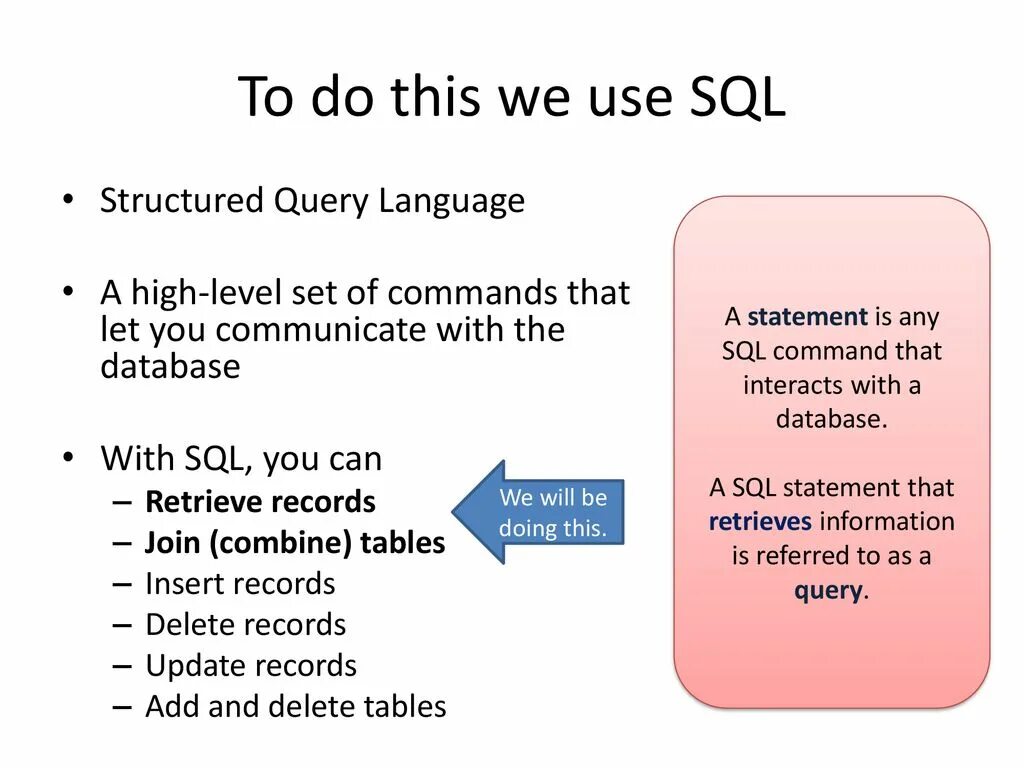 Use database