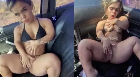 Hot dwarf Mini Gabys playing siririca in the car.