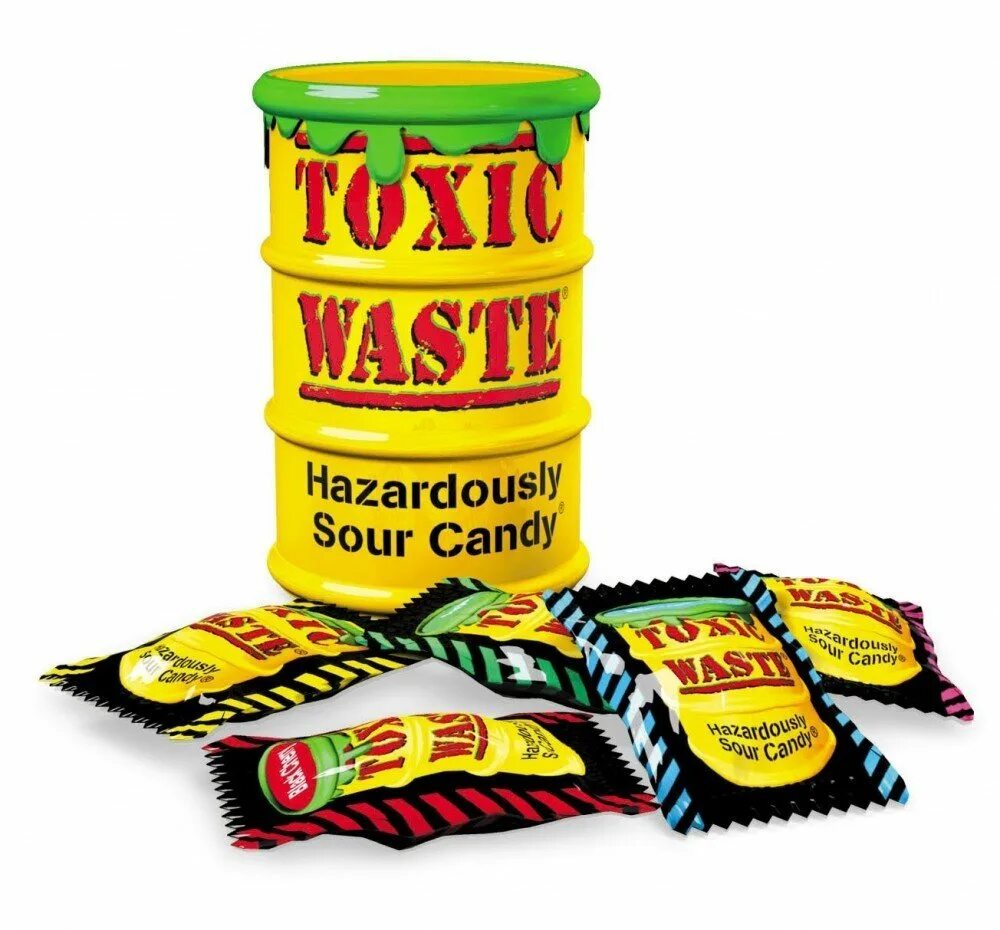 Токсик это в молодежном. Toxic waste желтая баночка 42гр.. Toxic waste конфеты. Кислые сладости Toxic waste. Леденцы Toxic waste.